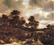 Jacob van Ruisdael Landscape with Waterfall Sweden oil painting artist